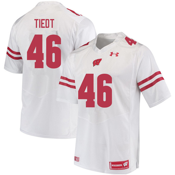Wisconsin Badgers Men's #46 Hegeman Tiedt NCAA Under Armour Authentic White College Stitched Football Jersey DS40N70XJ